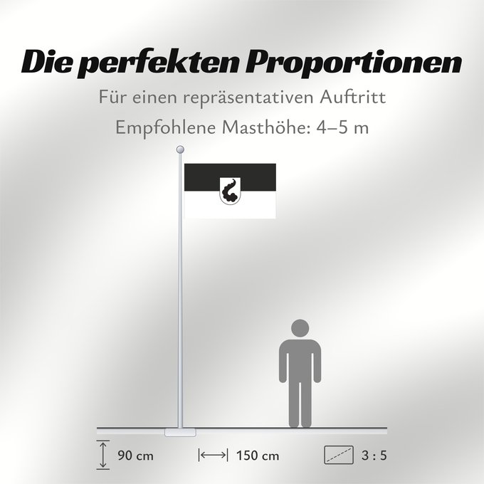 Proportionen der Flagge: Adelsheim (Nördliches Baden-Württemberg)