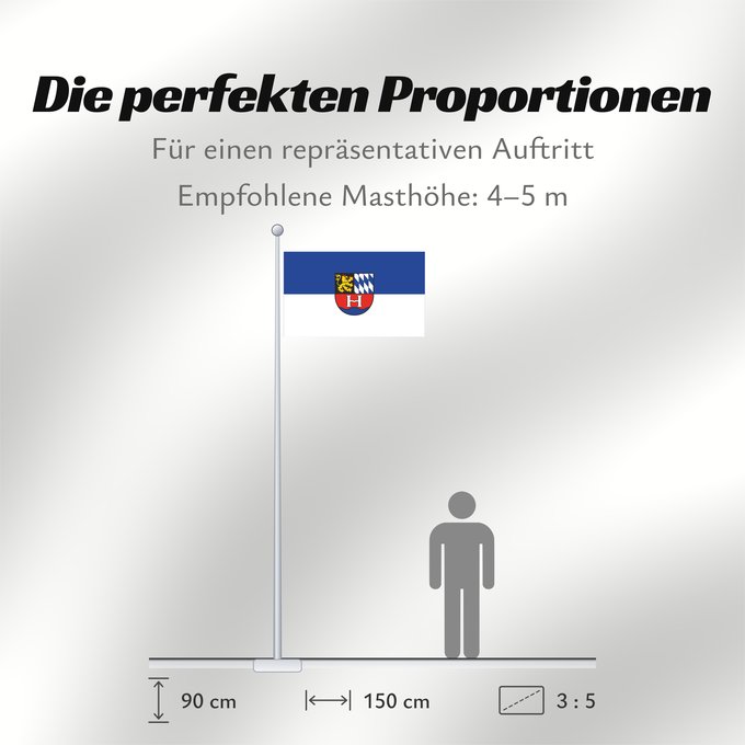 Proportionen der Flagge: Heddesheim (Nördliches Baden-Württemberg)