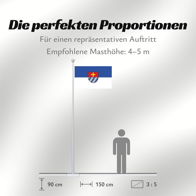 Proportionen der Flagge: Heiligkreuzsteinach (Nördliches Baden-Württemberg)