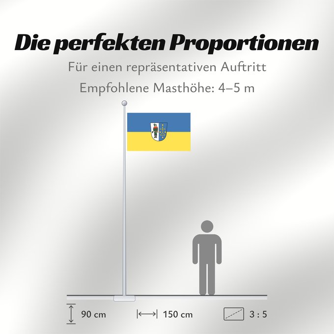 Proportionen der Flagge: Ketsch (Nördliches Baden-Württemberg)