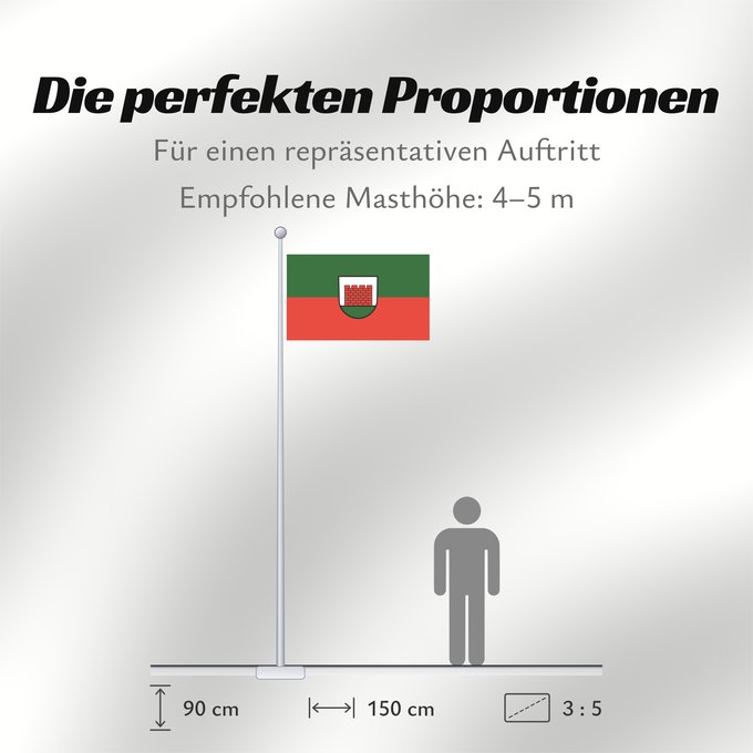 Proportionen der Flagge: Mauer (Nördliches Baden-Württemberg)