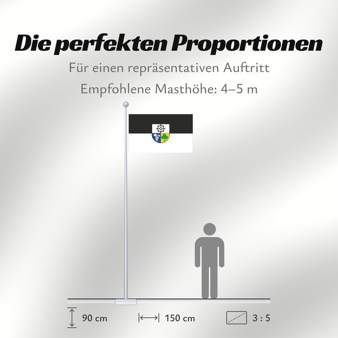 Proportionen der Flagge: Mühlhausen (Nördliches Baden-Württemberg)