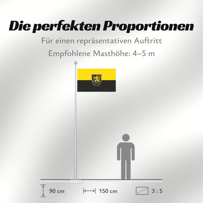 Proportionen der Flagge: Schriesheim (Nördliches Baden-Württemberg)