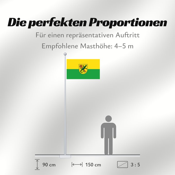Proportionen der Flagge: Ötisheim (Nördliches Baden-Württemberg)