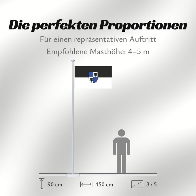 Proportionen der Flagge: Straubenhardt (Nördlicher Schwarzwald)