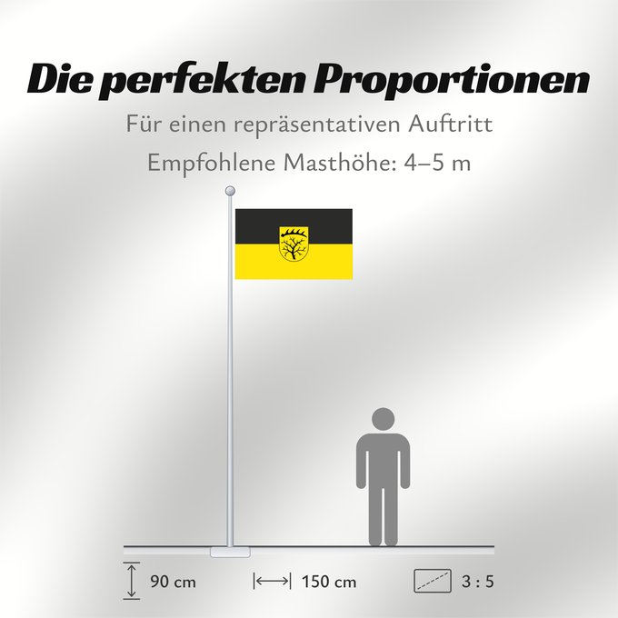 Proportionen der Flagge: Dornstetten (Nördlicher Schwarzwald)