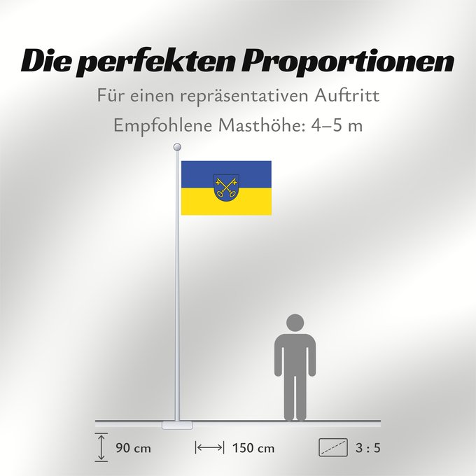 Proportionen der Flagge: Hartheim am Rhein (Südlicher Schwarzwald)