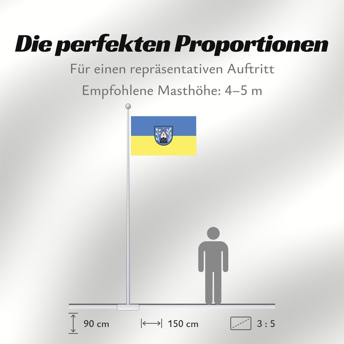 Proportionen der Flagge: Waldkirch (Südlicher Schwarzwald)