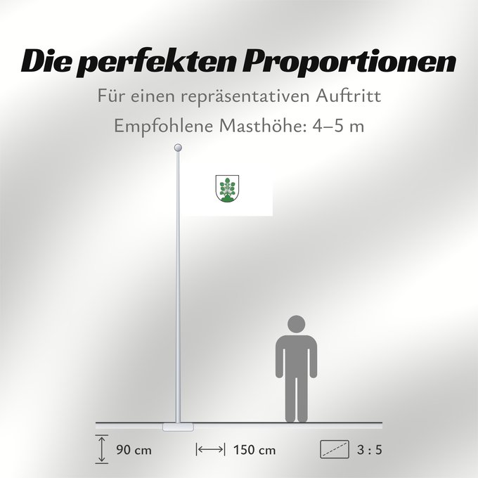 Proportionen der Flagge: Haslach im Kinzigtal (Mittlerer Schwarzwald)