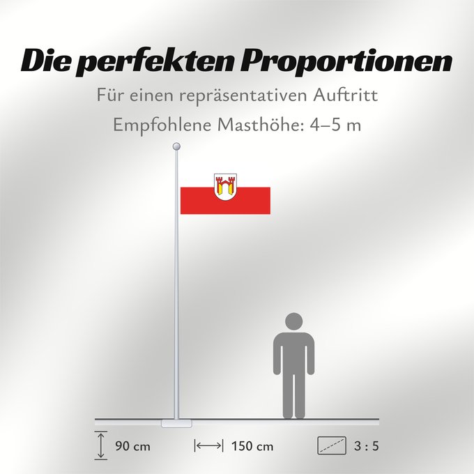 Proportionen der Flagge: Offenburg (Mittlerer Schwarzwald)