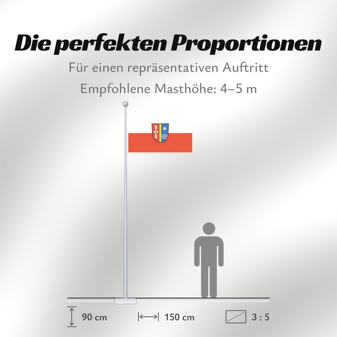 Proportionen der Flagge: Bad Dürrheim (Mittlerer Schwarzwald)