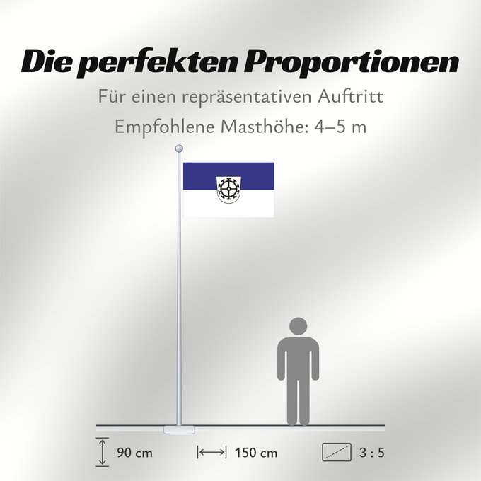 Proportionen der Flagge: Mühlheim an der Donau (Schwäbische Alb)