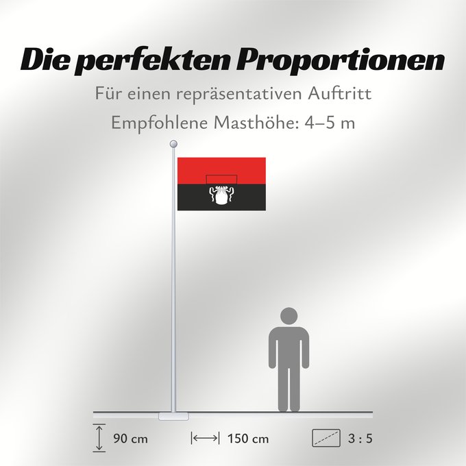 Proportionen der Flagge: Bad Säckingen (Südlicher Schwarzwald)