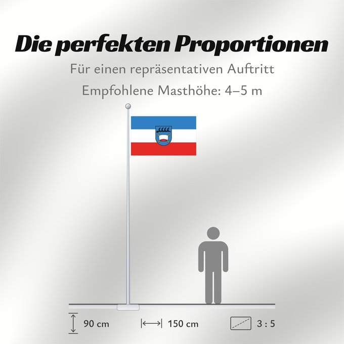 Proportionen der Flagge: Pfullingen (Schwäbische Alb)
