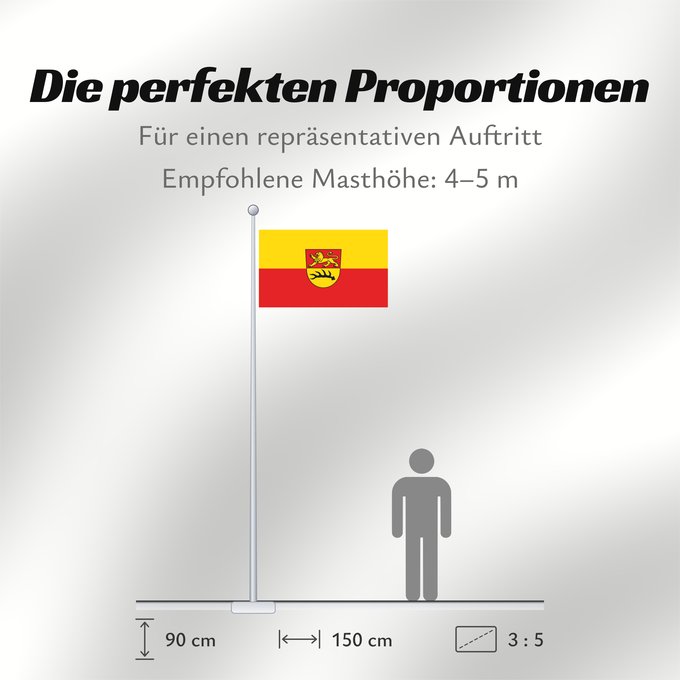 Proportionen der Flagge: Bodelshausen (Schwäbische Alb)