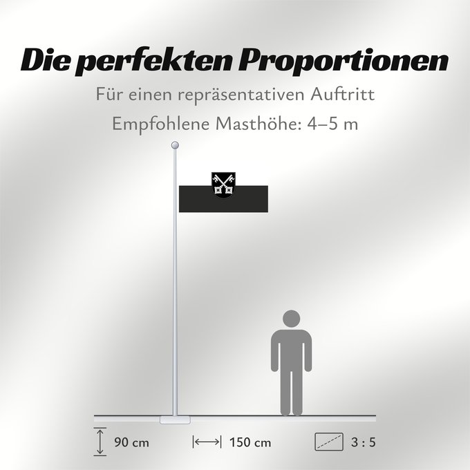 Proportionen der Flagge: Burladingen (Schwäbische Alb)