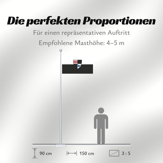 Proportionen der Flagge: Grosselfingen (Schwäbische Alb)