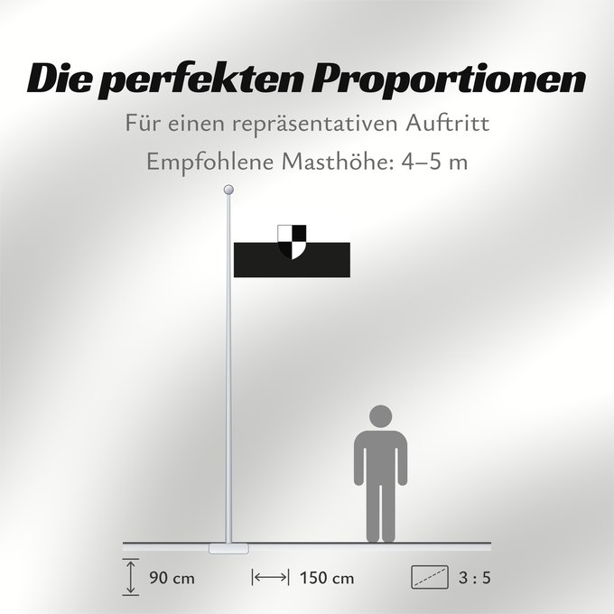 Proportionen der Flagge: Hechingen (Schwäbische Alb)