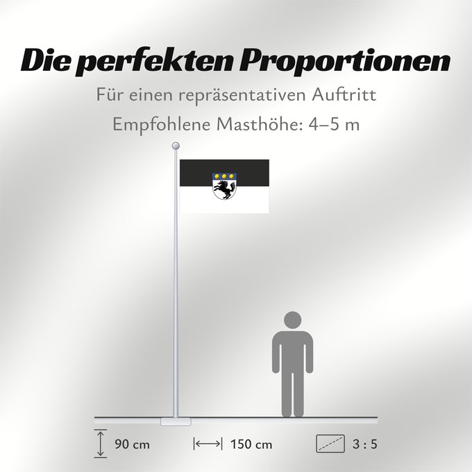 Proportionen der Flagge: Allmendingen (Schwäbische Alb)