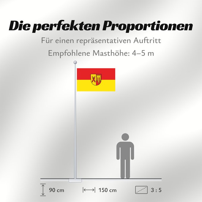 Proportionen der Flagge: Kirchdorf an der Iller (Württembergisches Allgäu Oberschwaben)