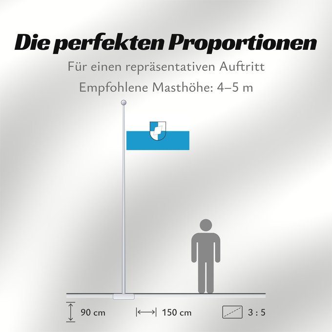 Proportionen der Flagge: Schwendi (Württembergisches Allgäu Oberschwaben)