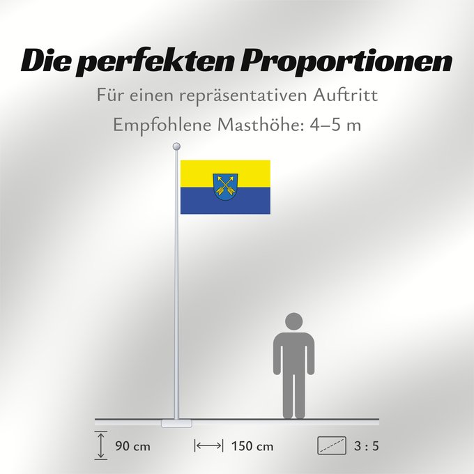 Proportionen der Flagge: Uttenweiler (Württembergisches Allgäu Oberschwaben)