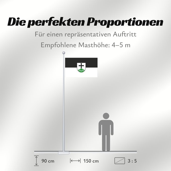 Proportionen der Flagge: Achberg (Württembergisches Allgäu Oberschwaben)