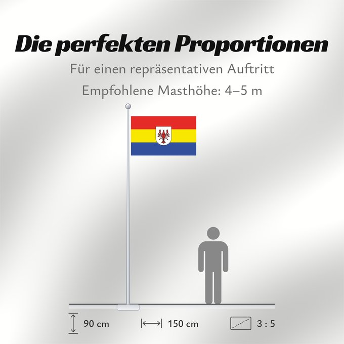 Proportionen der Flagge: Bad Wurzach (Württembergisches Allgäu Oberschwaben)