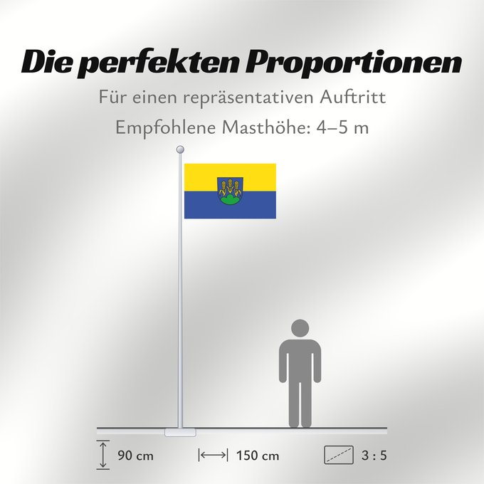 Proportionen der Flagge: Bergatreute (Württembergisches Allgäu Oberschwaben)