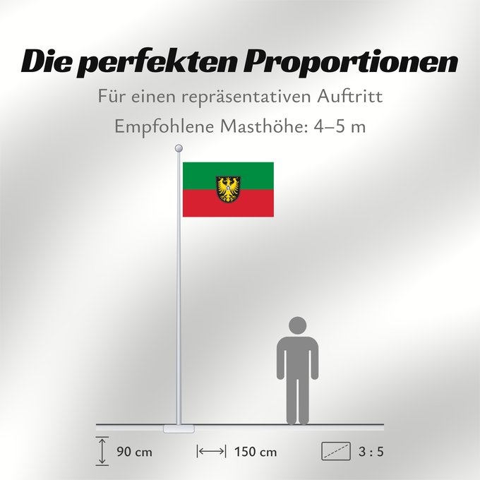 Proportionen der Flagge: Isny im Allgäu (Württembergisches Allgäu Oberschwaben)