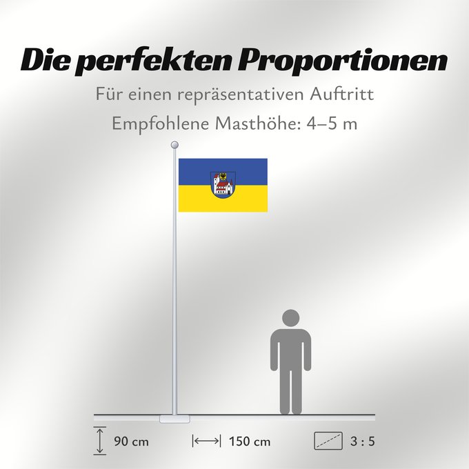 Proportionen der Flagge: Leutkirch im Allgäu (Württembergisches Allgäu Oberschwaben)
