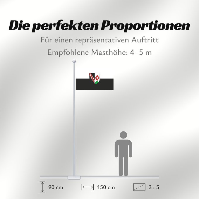 Proportionen der Flagge: Wald (Württembergisches Allgäu Oberschwaben)