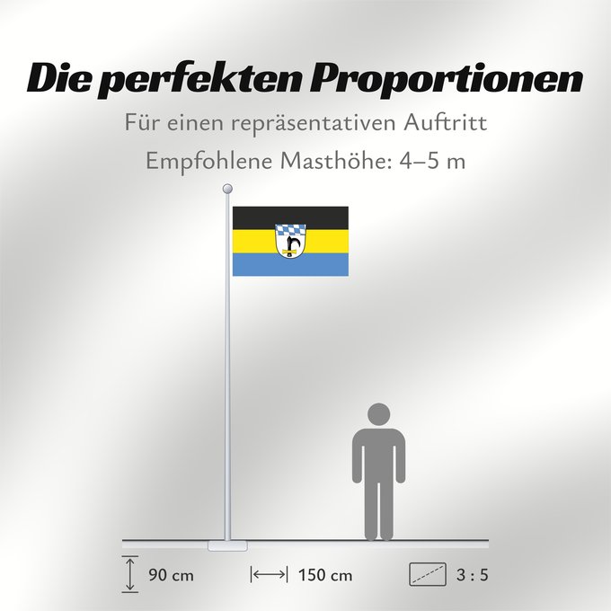 Proportionen der Flagge: Marktl, M (Inn-Salzach)