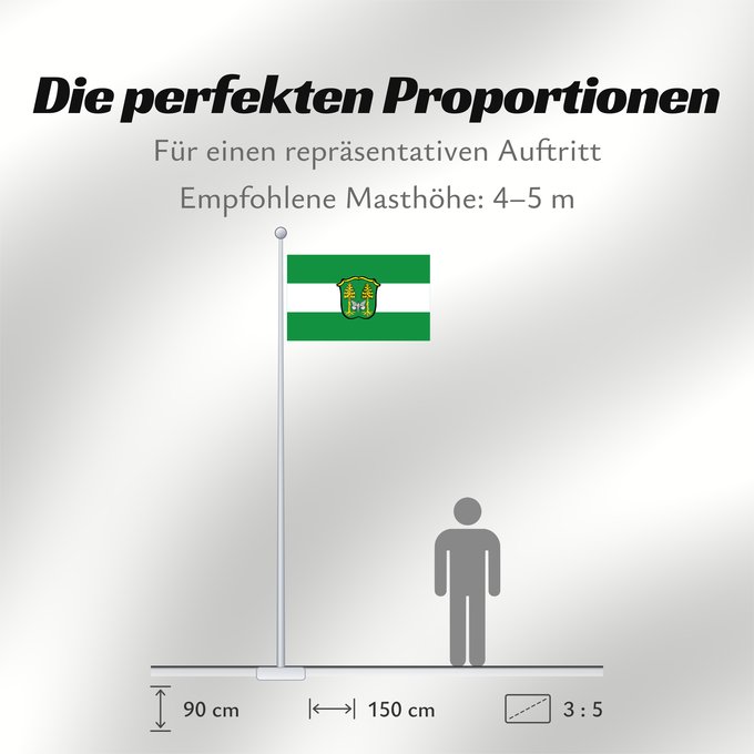 Proportionen der Flagge: Kirchseeon, M (Ebersberger Grünes Land)