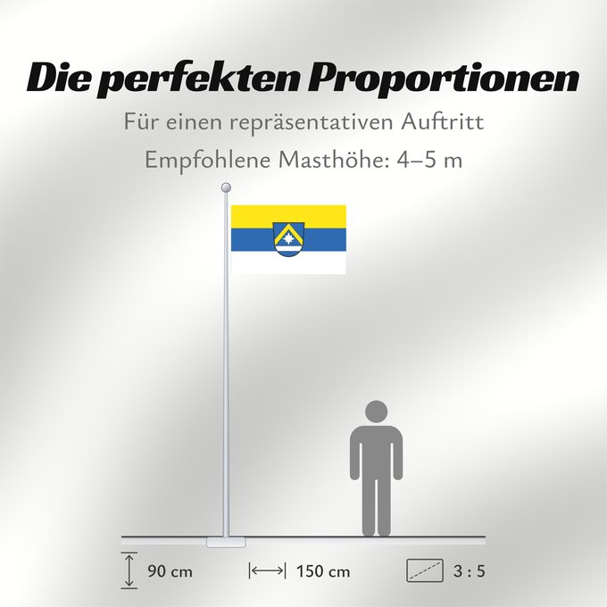 Proportionen der Flagge: Poing (Ebersberger Grünes Land)