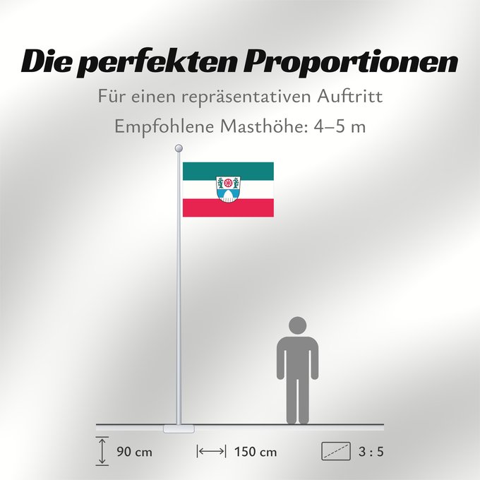 Proportionen der Flagge: Garching b.München, St (Münchener Umland)