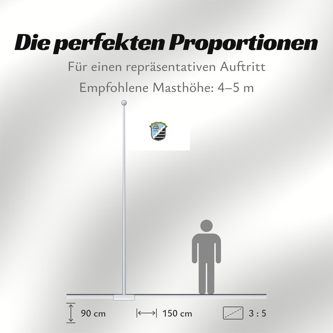 Proportionen der Flagge: Pullach i.Isartal (Münchener Umland)
