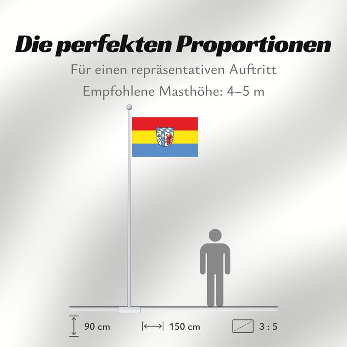 Proportionen der Flagge: Rosenheim (Kreis)
