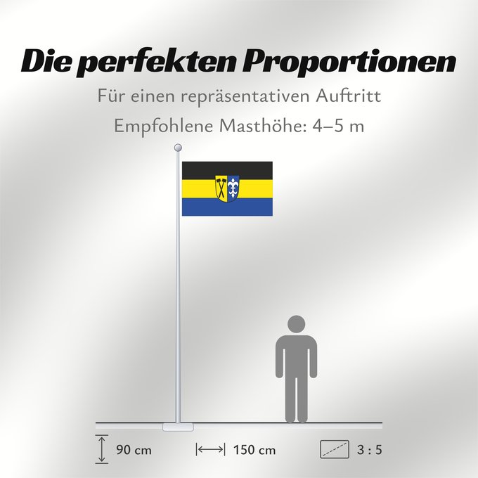 Proportionen der Flagge: Metten, M (Bayerischer Wald)