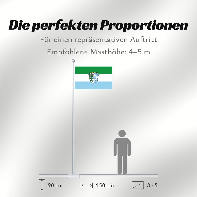 Proportionen der Flagge: Ergolding, M (Bayerisches Golf- und Thermenland)