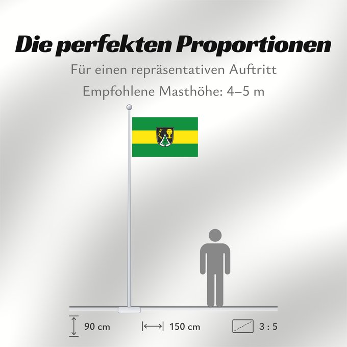 Proportionen der Flagge: Bayerisch Eisenstein (Bayerischer Wald)