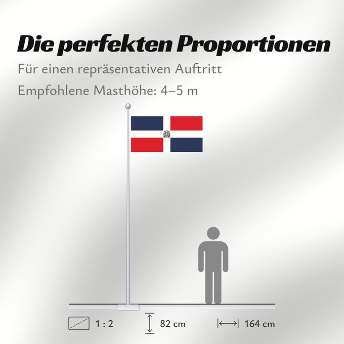 Proportionen der Flagge: Naval Ensign of the Dominican Republic