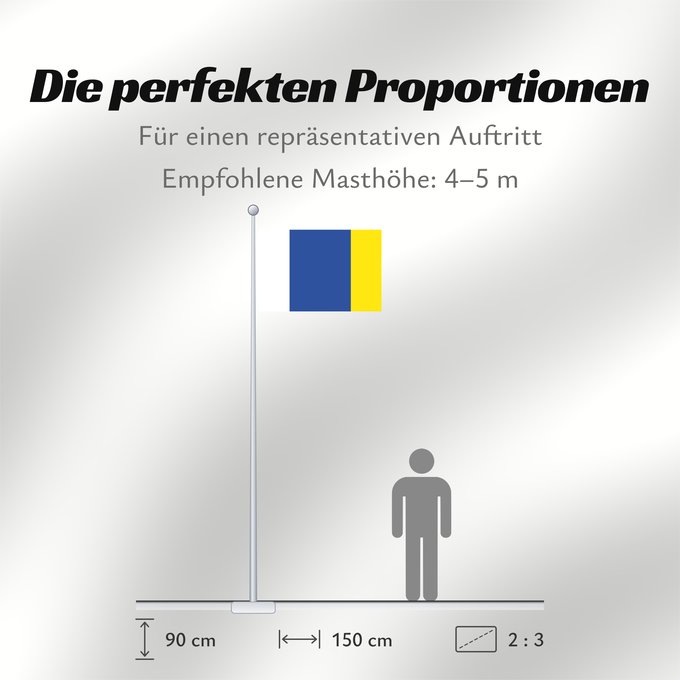 Proportionen der Flagge: Canarias Libre	La bandera adoptada por el Movimiento Canarias Libre