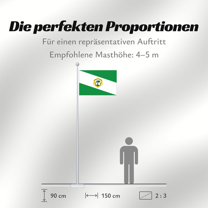 Proportionen der Flagge: Mairena del Aljarafe  Sevilla	Mairena del Aljarafe, Seville, Spain	Mairena del Aljarafe	Mairena del Aljarafe, Sevilla, España