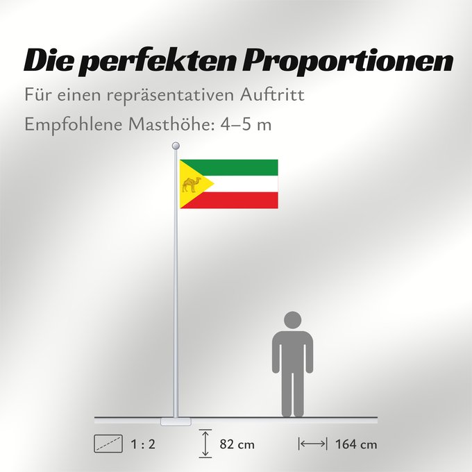 Proportionen der Flagge: Somali Region	Regione di Somali, Etiopia	Retió Somali, Etiòpia