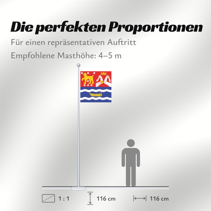 Proportionen der Flagge: Etelä-Suomen lääni