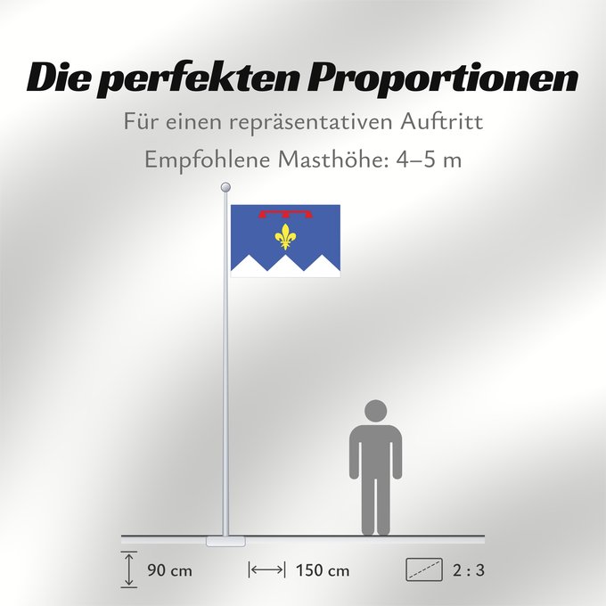 Proportionen der Flagge: Fr département Alpes-de-Haute-Provence Alpes-de-Haute-Provence Département des Alpes-de-Haute-Provence