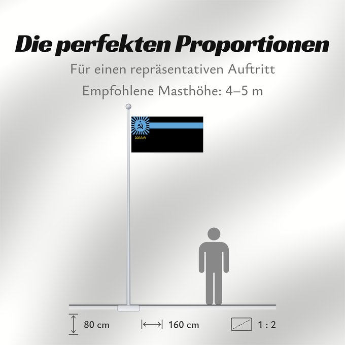Proportionen der Flagge: Adjarian ASSR	ASSR d'Adjara	ASSR de Adzharia	Adschara ASSR	ASSR di Adzharia