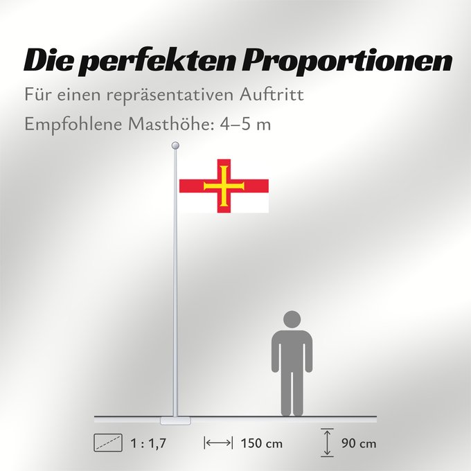 Proportionen der Flagge: Guernsey	Guernesey	Guernsey (Kanalinsel)	Couleu de Guernési	Ynys y Garn