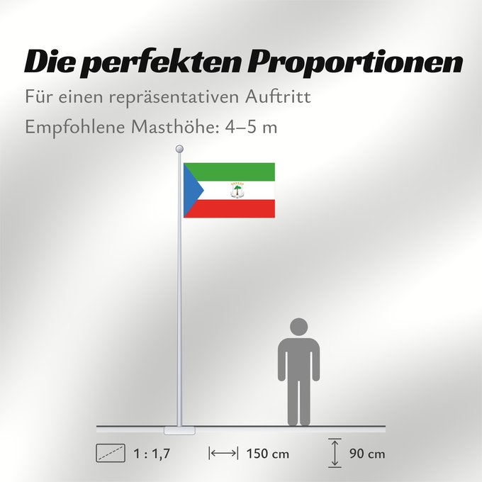 Proportionen der Flagge: Equatorial Guinea	Guinée équatoriale	Guinea Ecuatorial	Äquatorialguineas	Guinea Equatoriale	Guiné Equatorial	علم غينيا الاستوائية	Guinea Equatorial	Ekvatora Gvineo	Ekuatore Gineako bandera	Bɛndɛ́lɛ ya Republiki ya Gine-Ekwatorial	Флаг Экваториальной Гвине